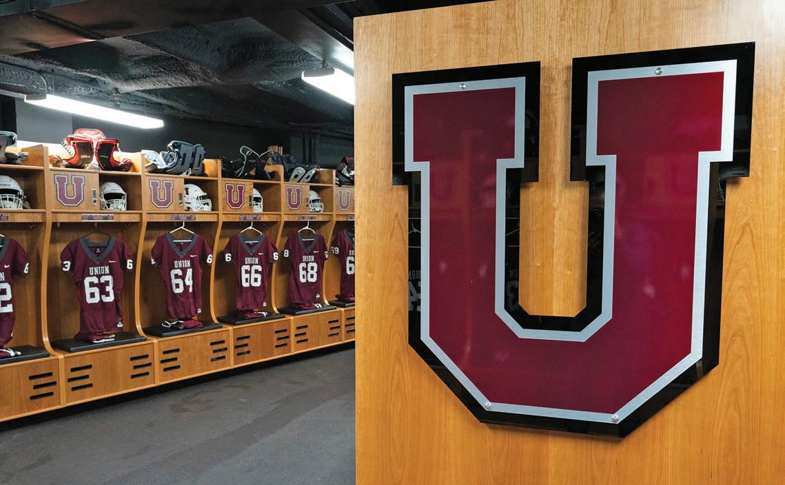 Union Football - Legends Custom Lockers Photo of Union college football branding