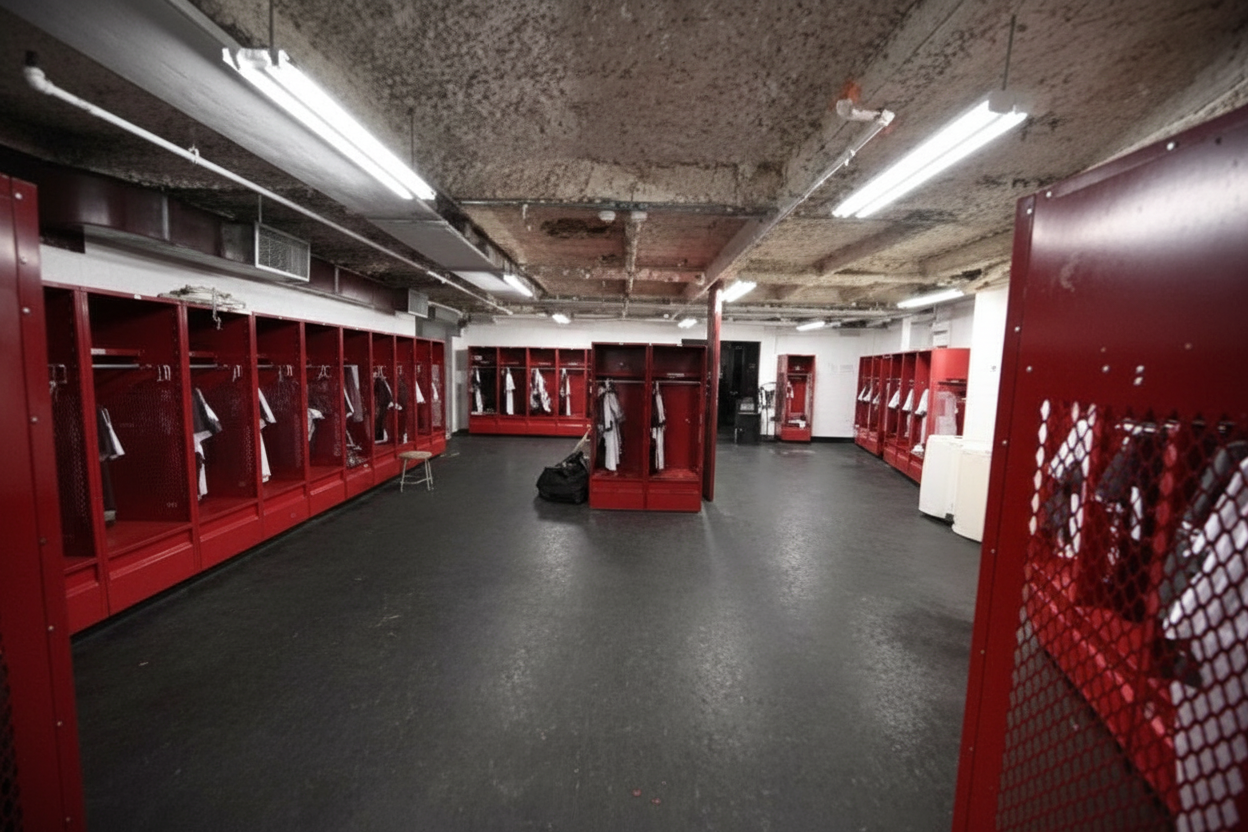 union college locker room before renovation